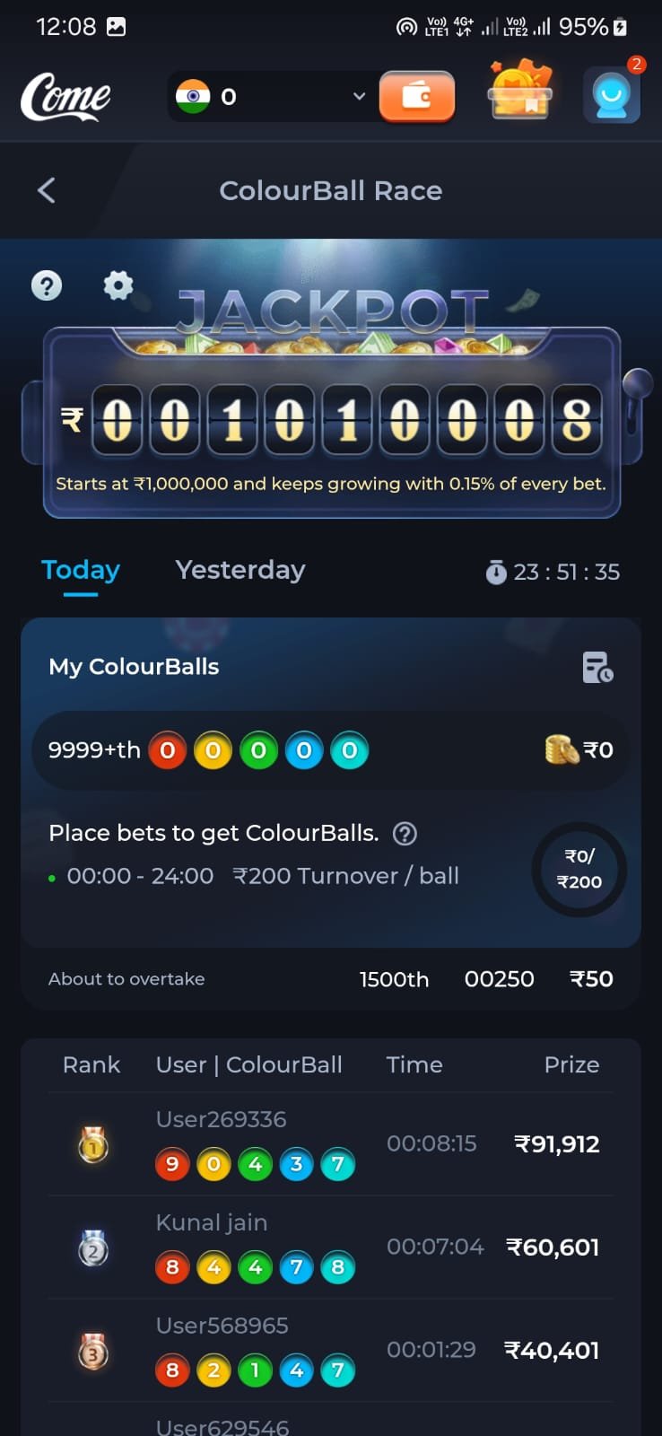 Come Game online gaming app logo with red background – play and win rewards